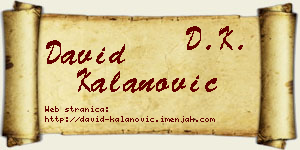 David Kalanović vizit kartica